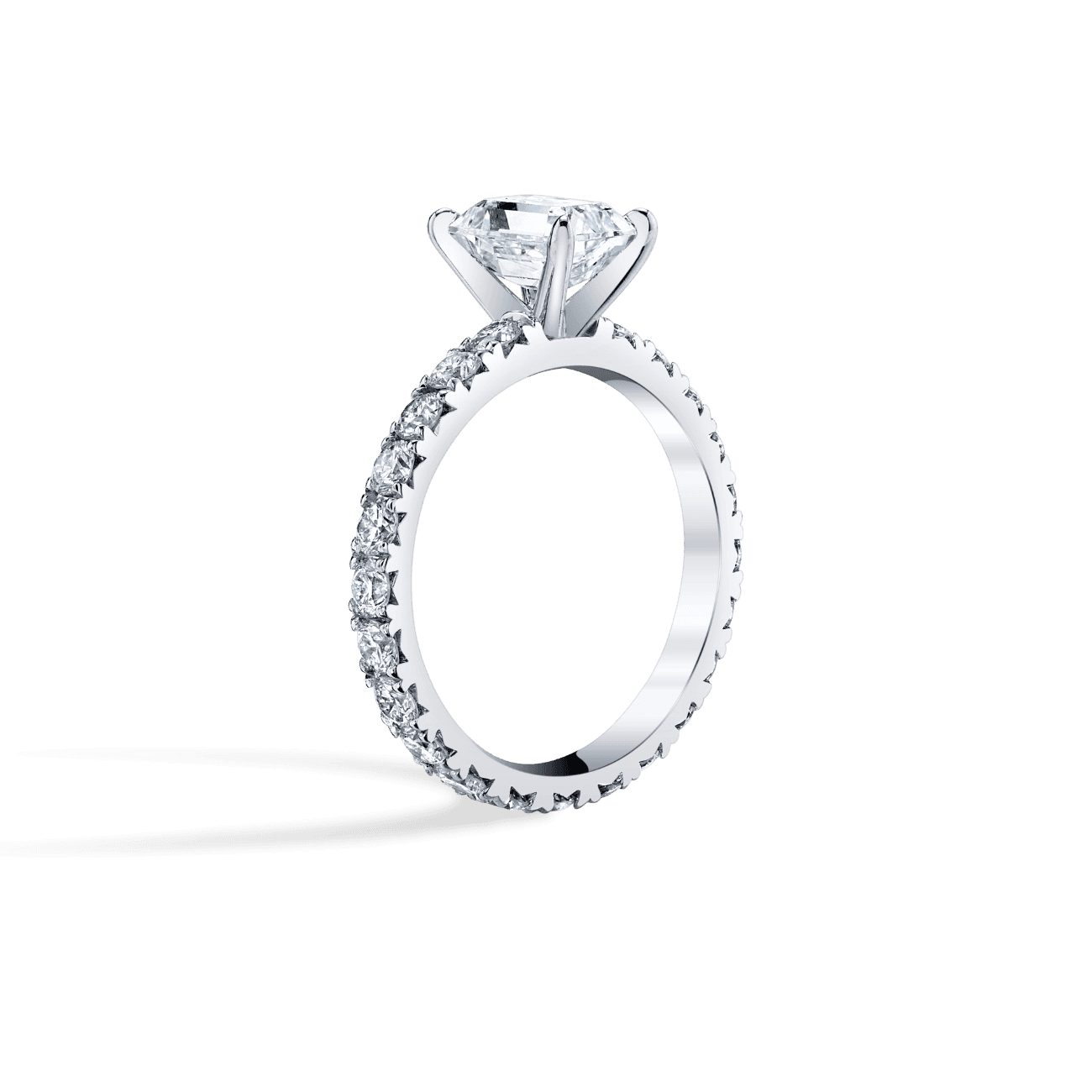 Scalloped Eternity Engagement Ring