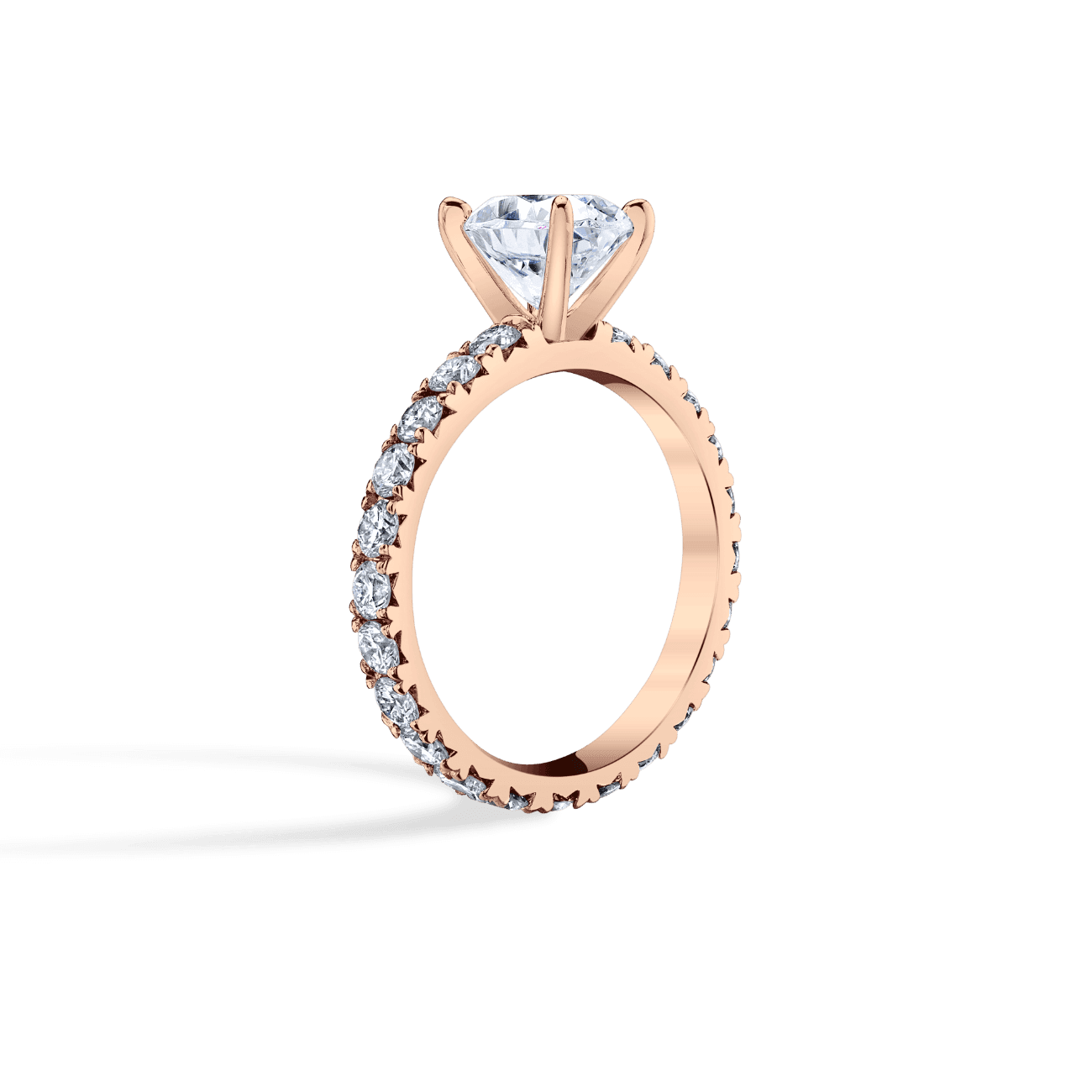 Scalloped Eternity Engagement Ring