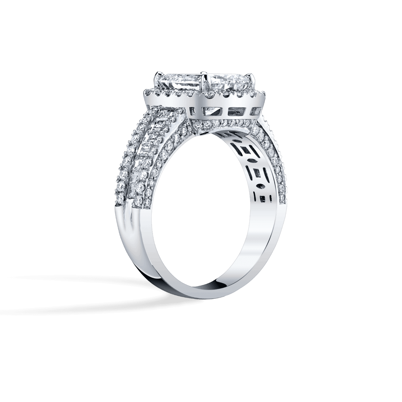 Triple Row Engagement Ring