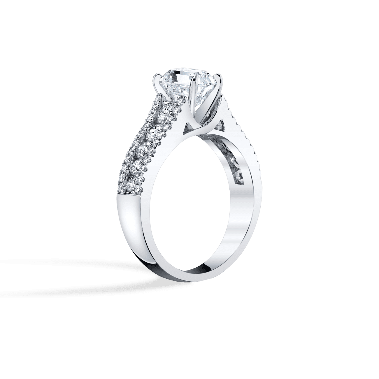 Triple Row Engagement Ring