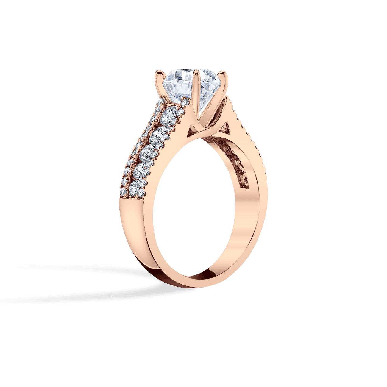 Triple Row Engagement Ring