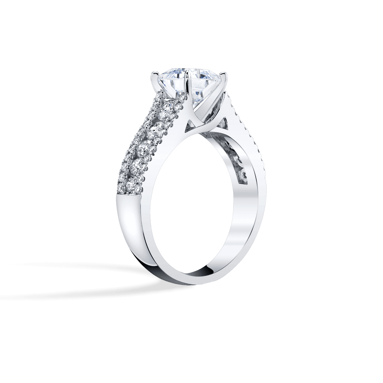 Triple Row Engagement Ring