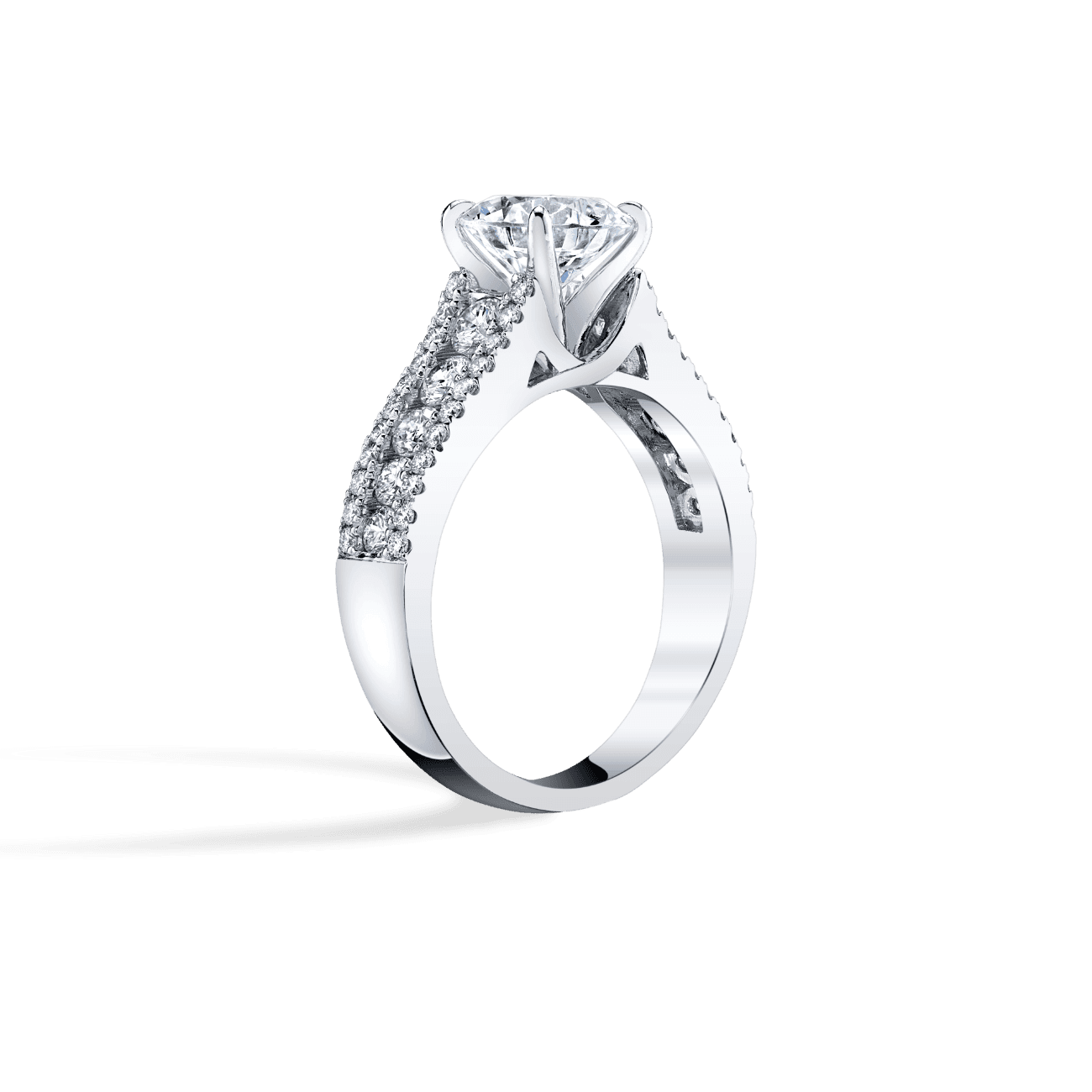 Triple Row Engagement Ring