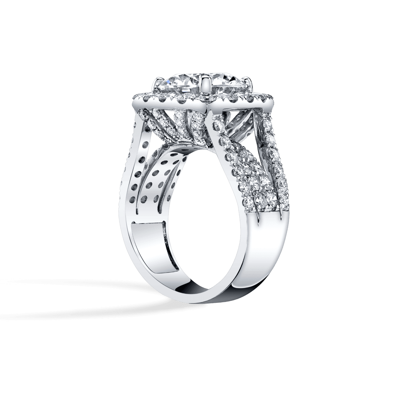 Oval Shape Alyssa in 14K White Gold, with Natural Accent Diamonds