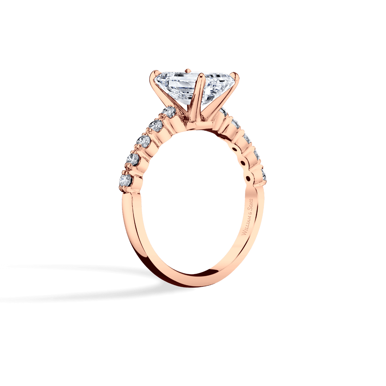 Oval Shape Luxe Versaille Engagement Ring in 14K Rose Gold, with Natural Accent Diamonds
