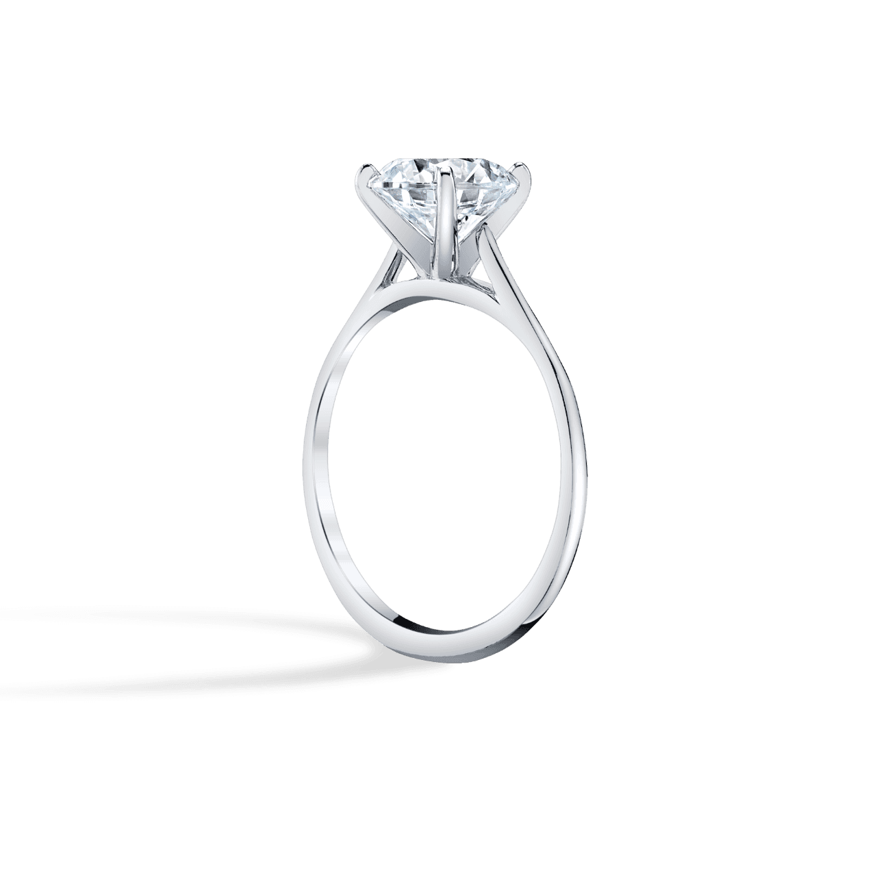 Round Shape Whisper Solitaire Engagement Ring in 14K White Gold