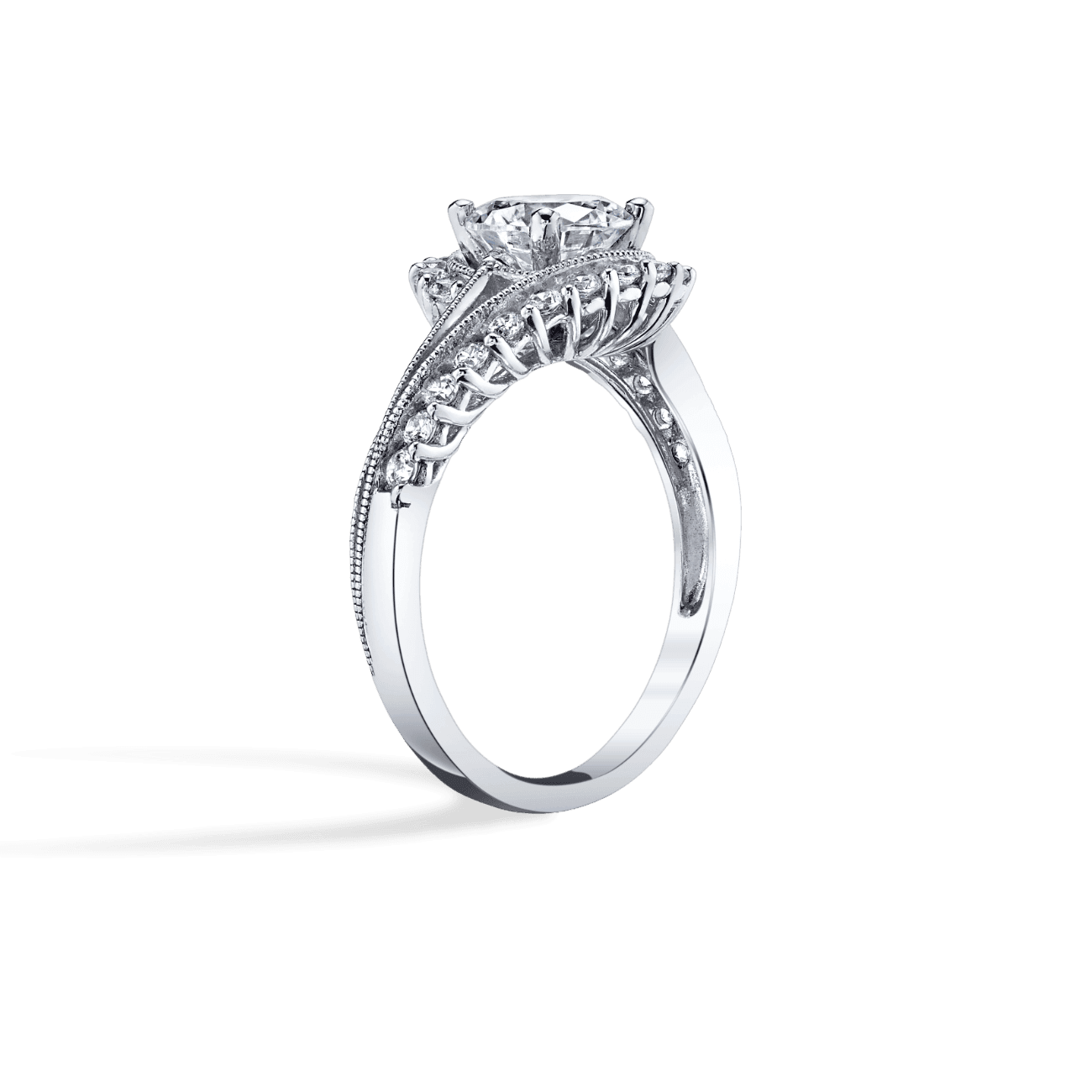 Bypass Diamond Engagement Ring