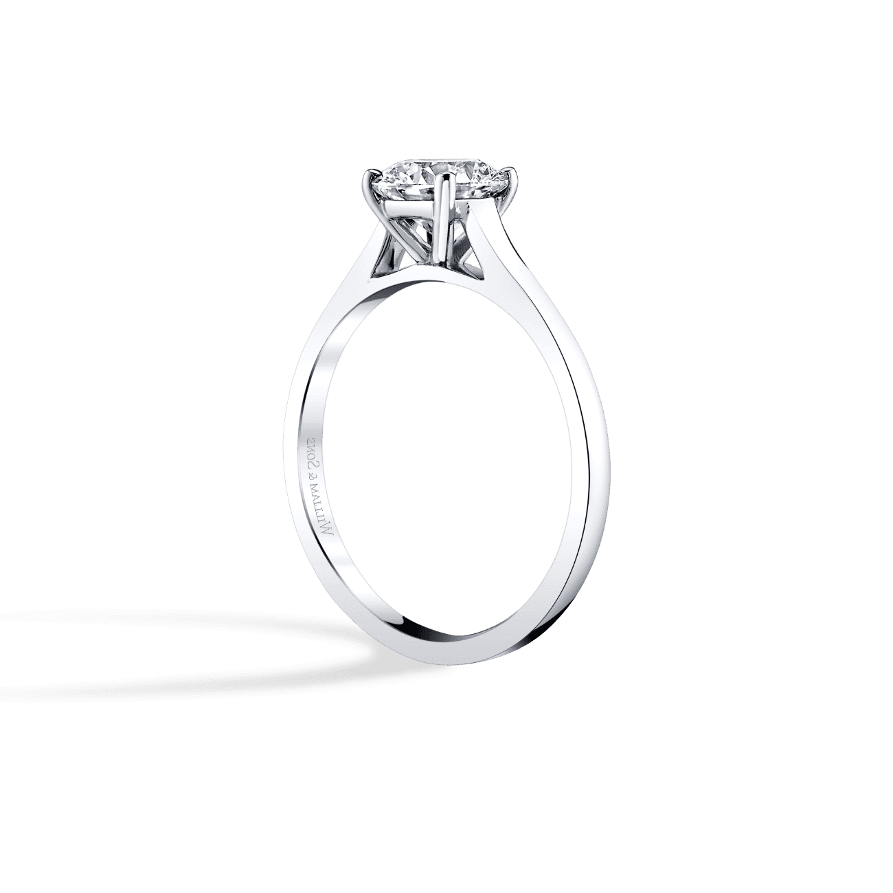 Pear Shape Cathedral Solitaire Engagement Ring
in 14K White Gold