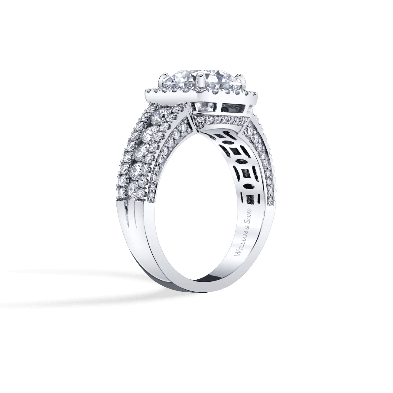 Triple Row Engagement Ring