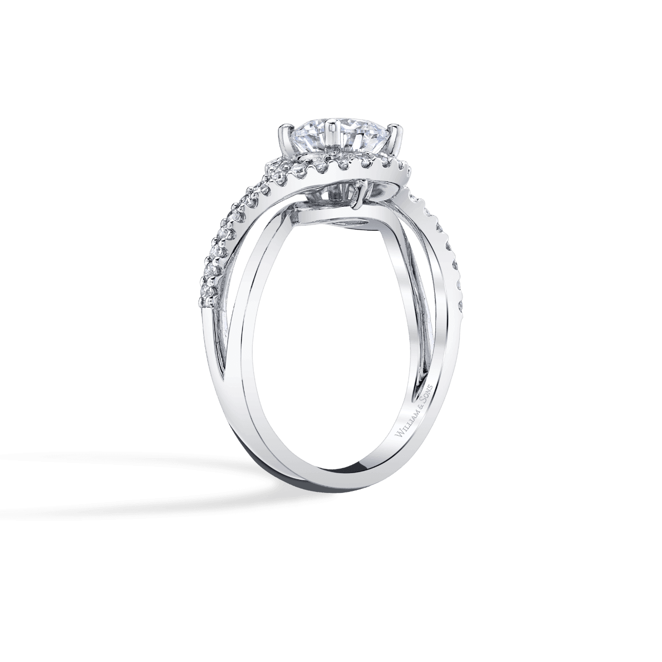 Bypass Accented Engagement Ring