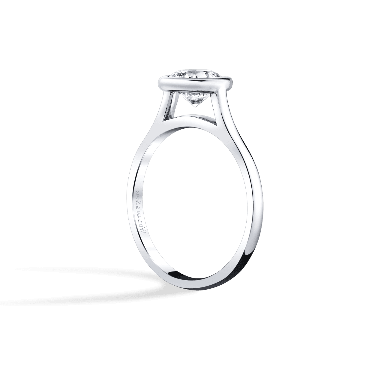 Pear Shape Bezel Solitaire Engagement Ring
in 14K White Gold