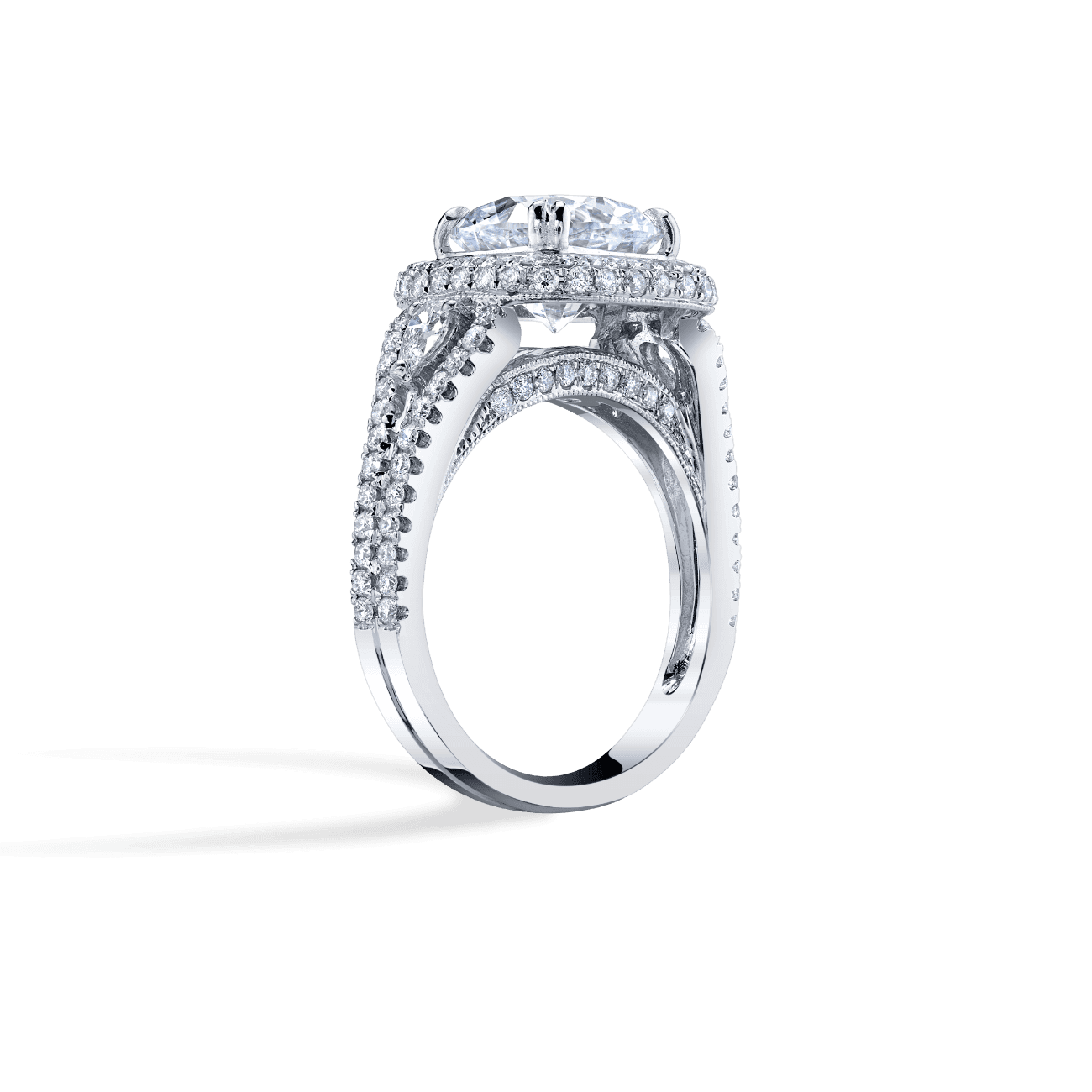 Waterfall Halo Engagement Ring