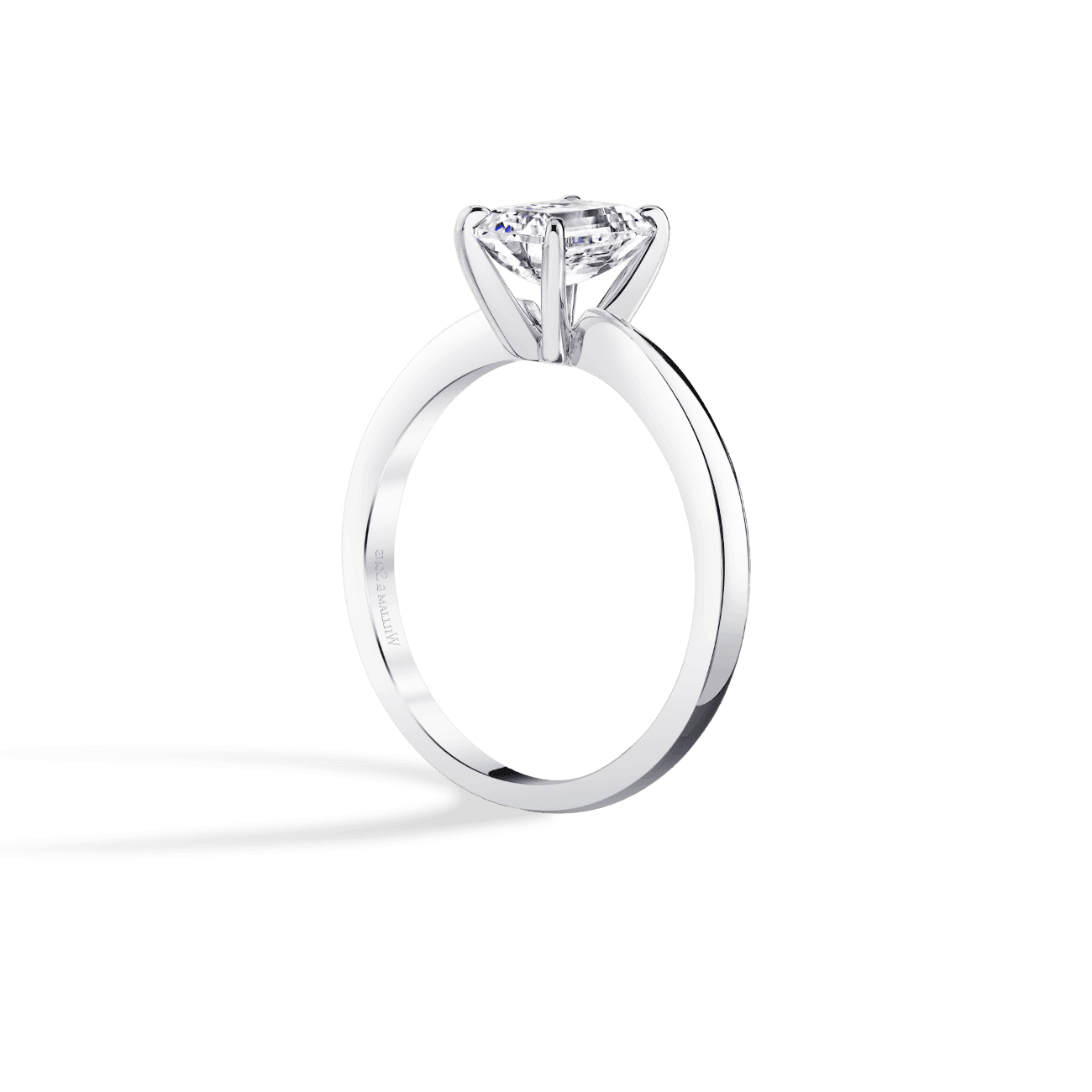 Oval Shape Petite Solitaire Engagement Ring in 14K White Gold