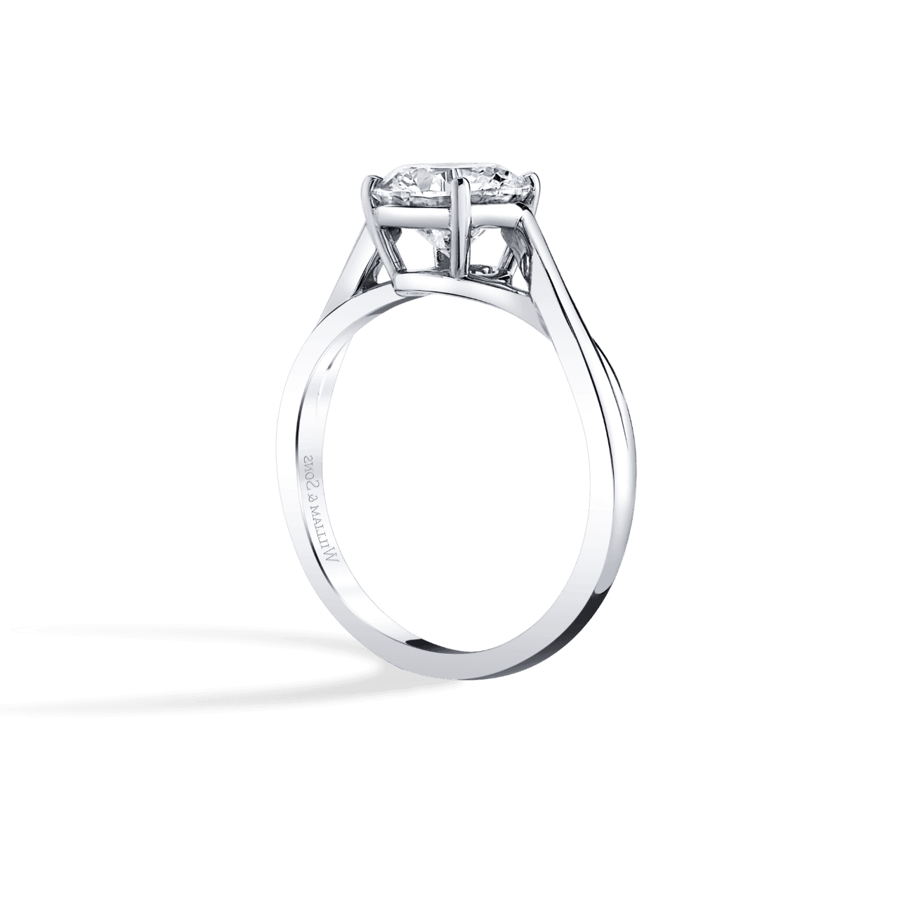 Oval Shape Twisted Vine Solitaire Engagement Ring in 14K White Gold