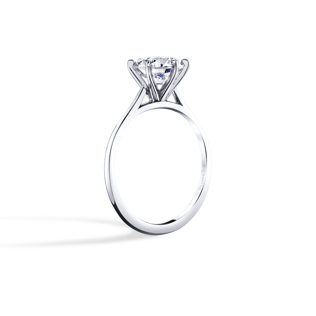 Round Shape Whisper Solitaire Engagement Ring in 14K White Gold